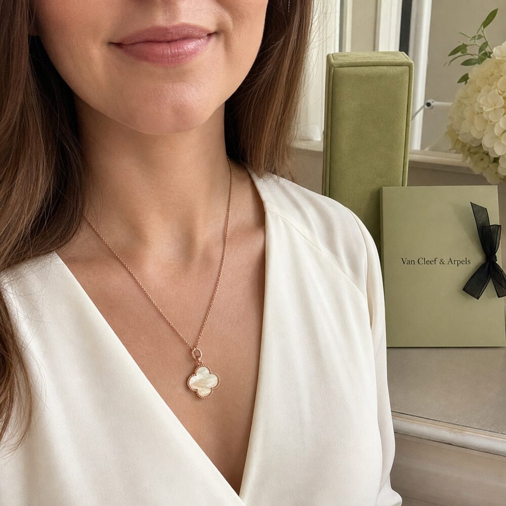Van Cleef & Arpels Elegant Signature Necklace Style 8 | New with Box - Picture 8 of 9